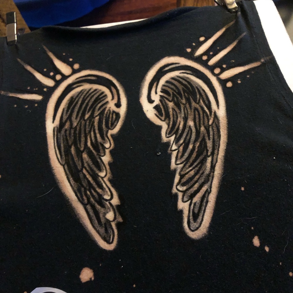 On Fire LA Black Angel Wings Tank Top